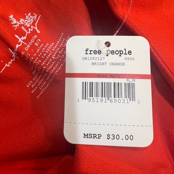 Free People strapless top. Xs/S. red. Never worn with tag. - Picture 3 of 3